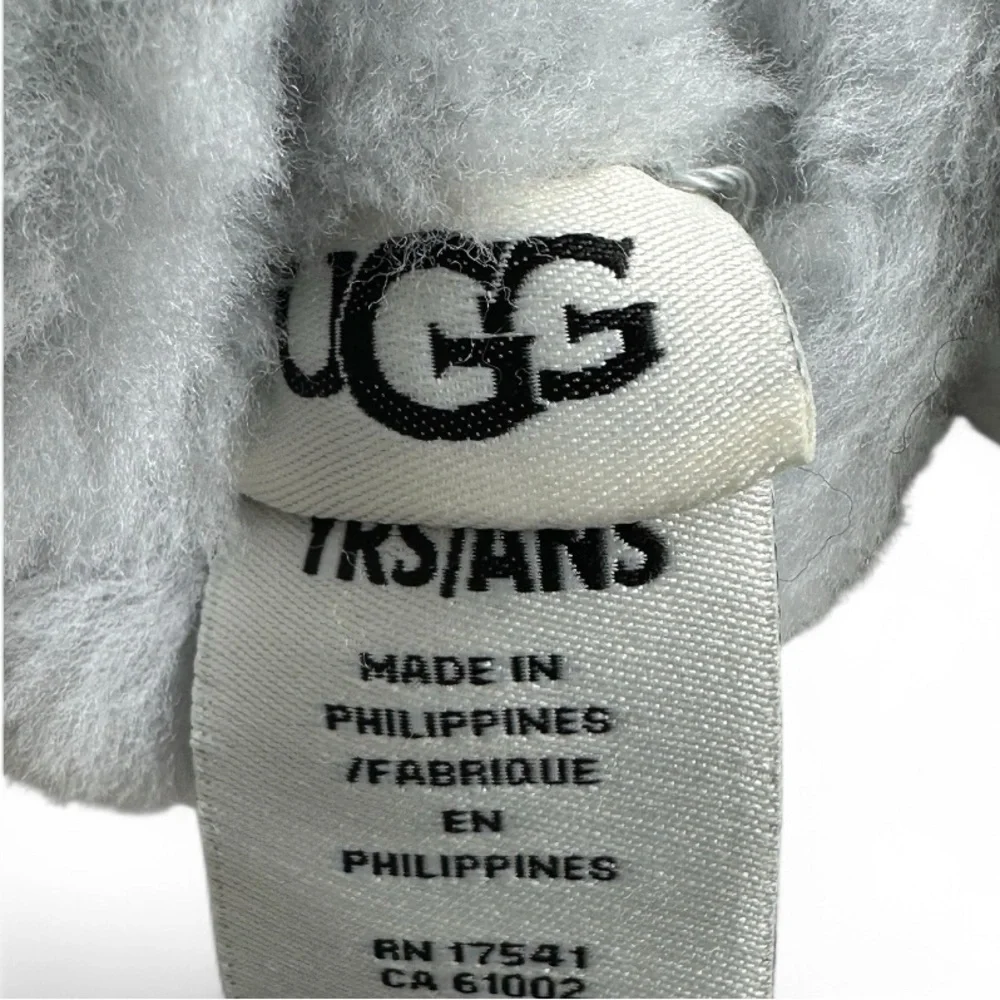 UGG Kids Light Gray Fleece-Lined Mittens